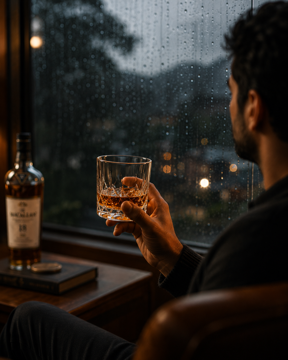 Person enjoying whisky